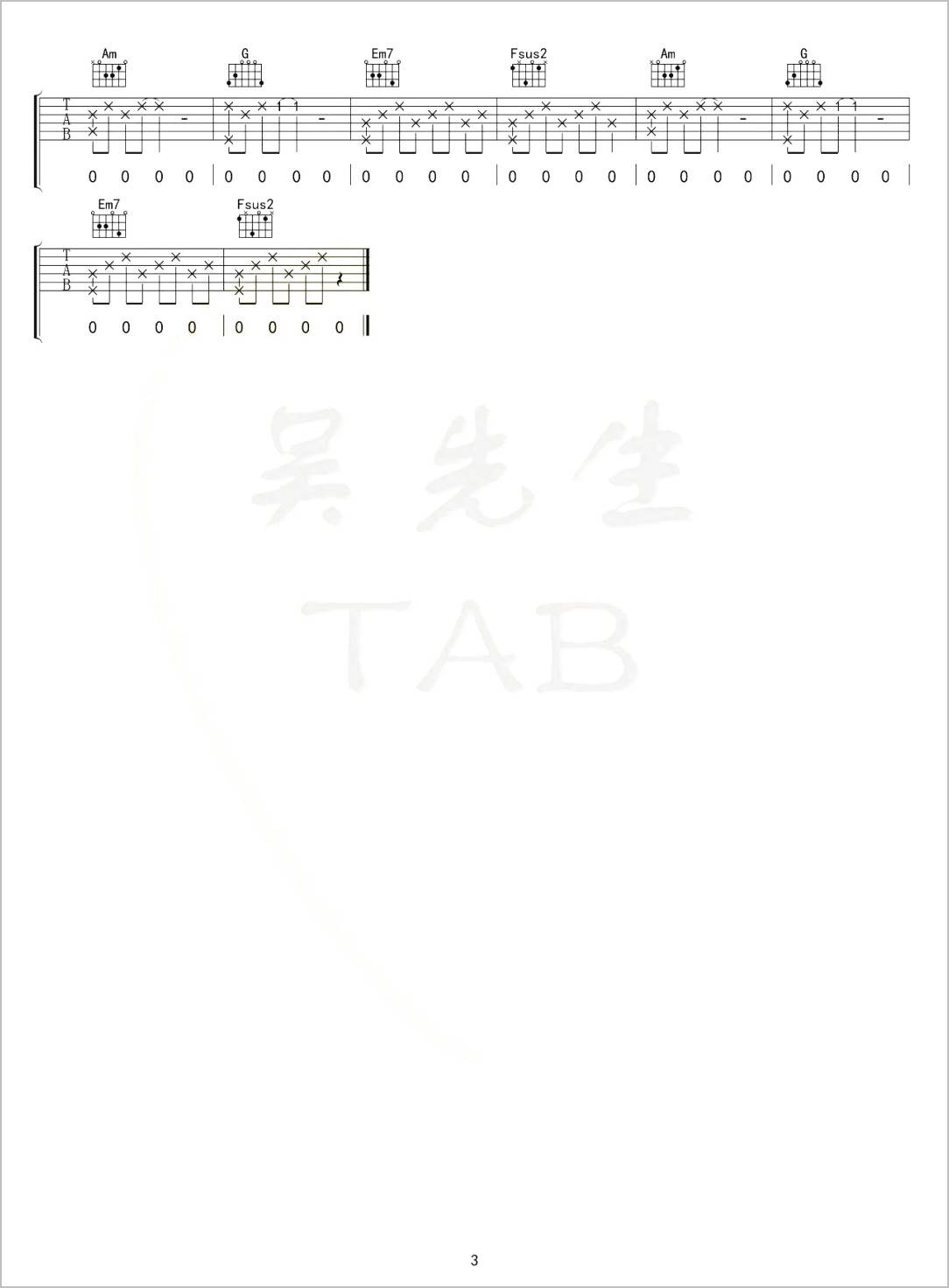 我的身旁是一扇亮了又暗的窗吉他谱3-理想后花园