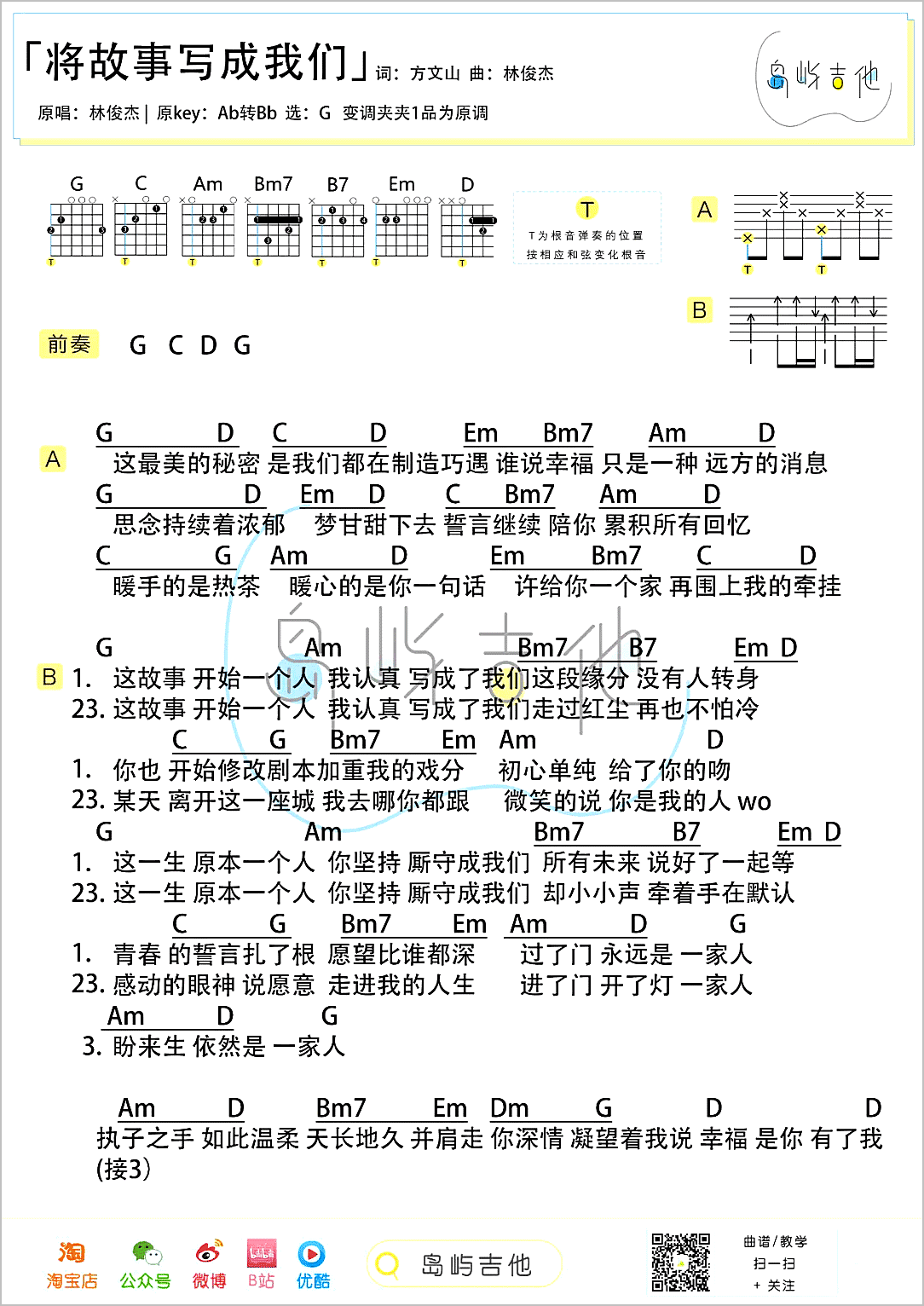 将故事写成我们吉他谱2-林俊杰