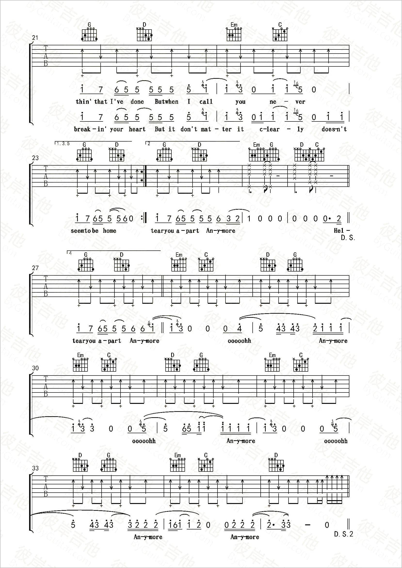 Hello吉他谱3-Adele