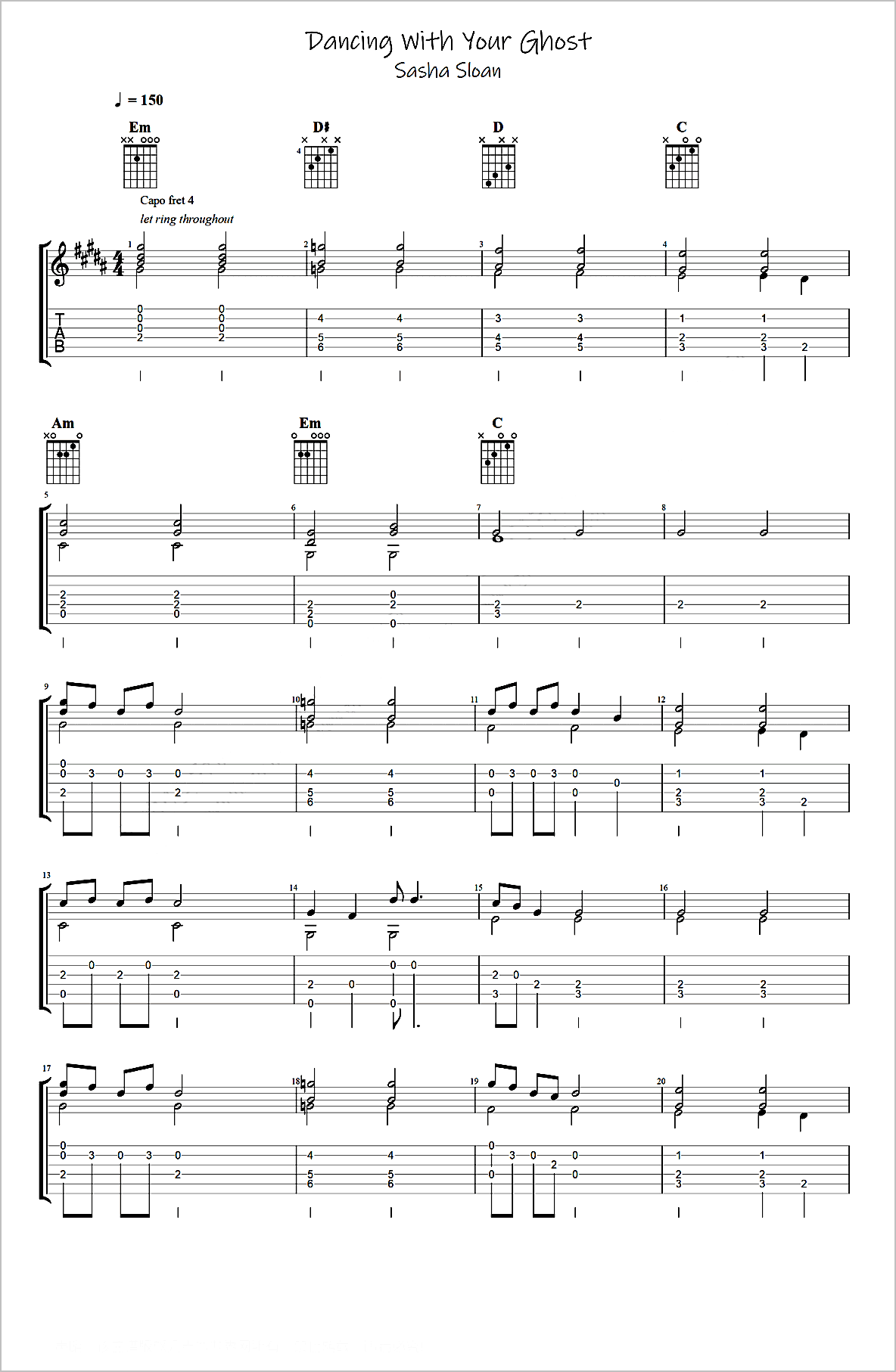 Dancing-With-Your-Ghost指弹吉他谱1-Sasha-Sloan